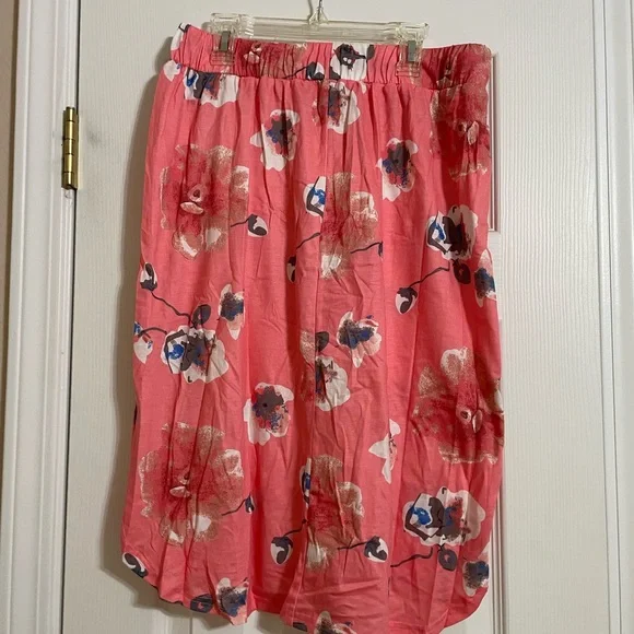 Tickled Teal High Low Floral Skirt - Pink and Blue - Picture 2 of 3